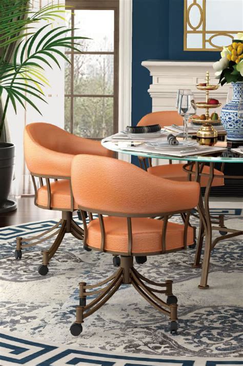 Dining seating for your dining room is essential. Buy Callee's London Tilt Swivel Lodge Upholstered Dining Chair