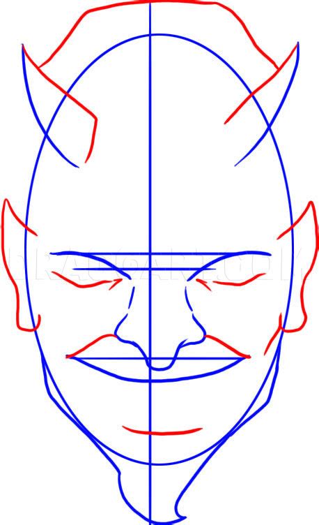 How To Draw A Devil Face Step By Step Drawing Guide By