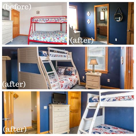 Before And After Nautical Bunkbed Room Makeover The Blue Heron