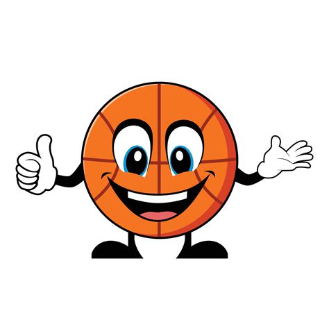Basketball Cartoon Character Giving Thumbs Up Mascot Character Vector