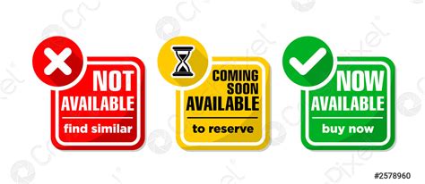 Product Availability Icons Stock Vector Crushpixel