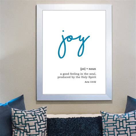 Joy Definition Wall Decor 4 Color Variations Scripture Sign Etsy