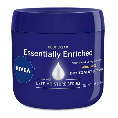 Nivea Essentially Enriched Body Cream For Dry Skin And Very Dry Skin 135 Oz Jar