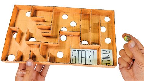 How To Make Marble Maze With Cardboard Diy Cardboard Maze Game Board