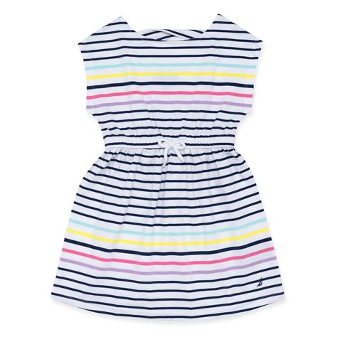 Nautica Girls Jersey Dress In Engineered Stripe Ebay
