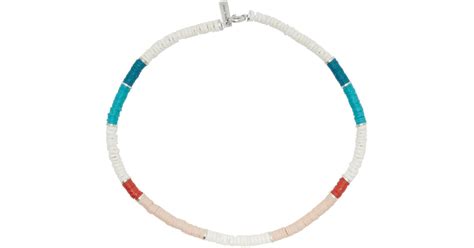 Isabel Marant White And Pink Beaded Choker Kiaras Beaded Necklaces On