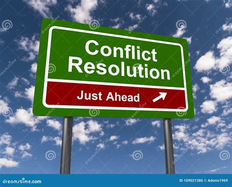 Conflict Resolution Highway Sign Stock Illustration Illustration Of