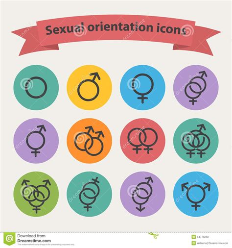 Set Of Sexual Orientation Gender Or Male Female Symbols Stroke