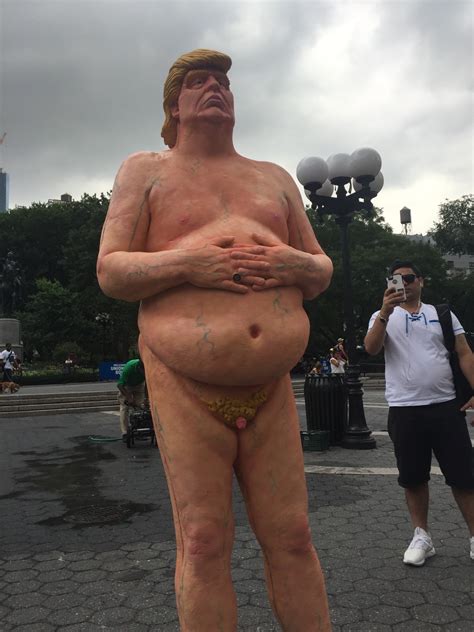 Naked Donald Trump Statue Captures Hearts In New York City But Is Quickly Torn Down Photos