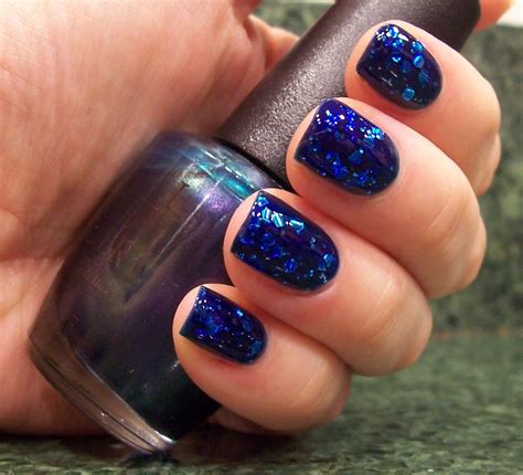 Blue Glitter Manicure Nail Polish Sparkly Nail Polish Fashion Nails