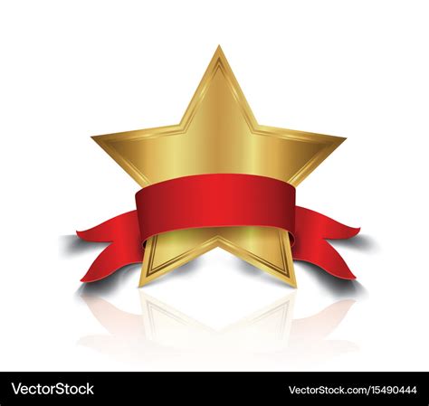 Gold Star Award With Shiny Royalty Free Vector Image