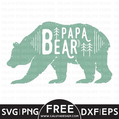 Papa Bear Free SVG, PNG, EPS & DXF Download by Caluya Design