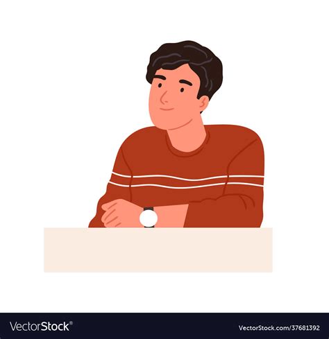 Happy Curious Person With Interested Face Looking Vector Image