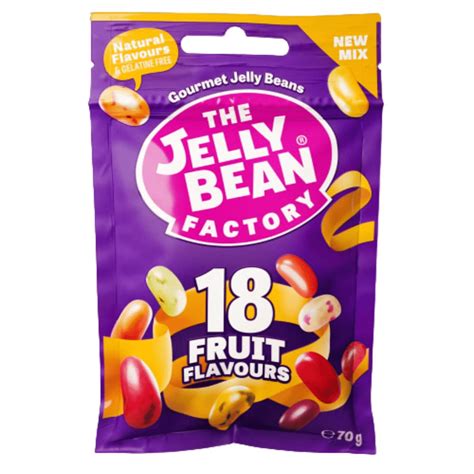 18 Fruit Jelly Bean Candy 70g Pack Noble Foods