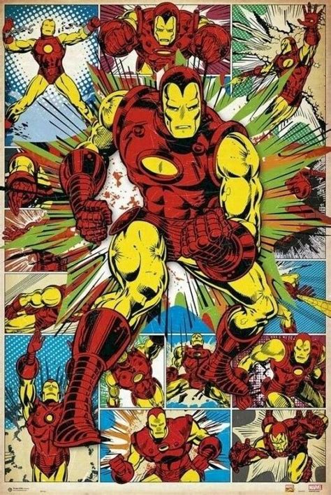 Iron Man Art Poster ~ Old School 24x36 Marvel Comic Book