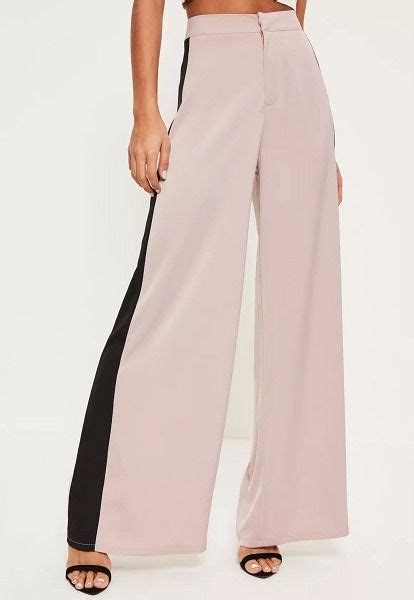 Missguided More Pants Missguided Sideline Wide Pink Pants 3 Wide Leg Trousers Pants For