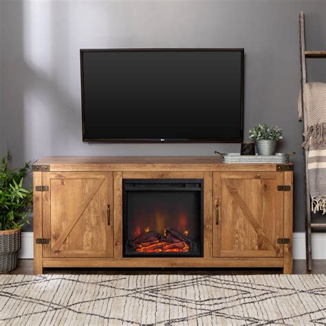 Walker Edison Furniture Company 58 In Rustic Electric Fireplace Tv