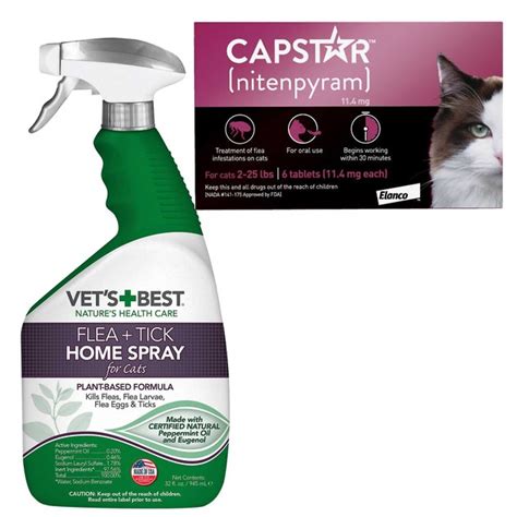 Vet S Best Flea Tick Home Spray Capstar Flea Oral Treatment For Cats Lbs Chewy Com