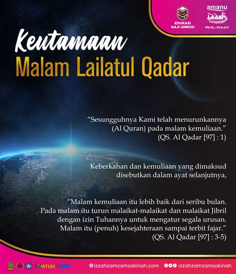 Di dalamnya tidak terdapat keburukan bermula dari terbenam matahari sehingga terbitnya fajar. Keutamaan Malam Lailatul Qadar - PT. AMANU