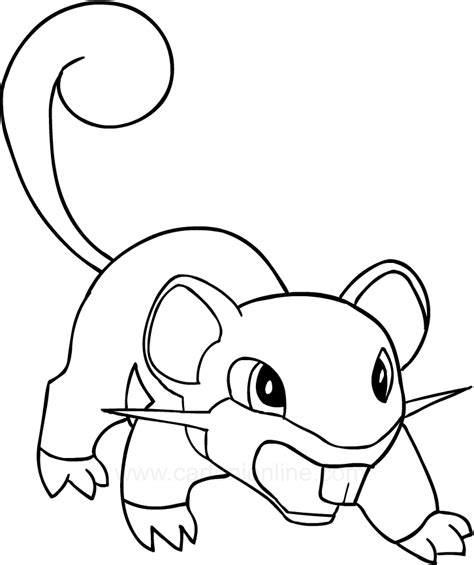 Alolan Rattata Pokemon Coloring Page Free Printable Coloring Pages