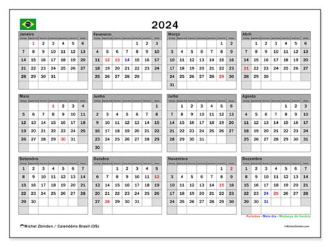 Calendário 2024 Para Imprimir “41ds” Michel Zbinden Br