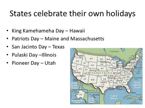 American Holidays Ppt