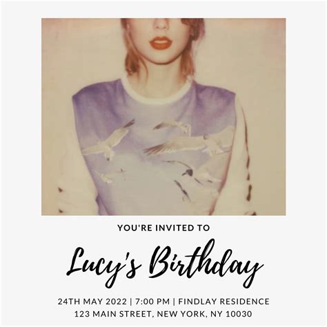Celebrate Your Birthday With This Taylor Swift 1989 Album Cover Invite