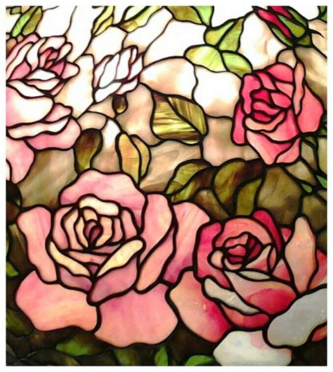 Stained Glass Rose Lamp Detail Maresh Stained Glass Rose Stained