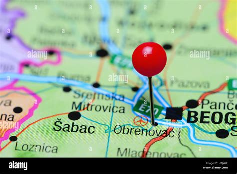 Obrenovac Pinned On A Map Of Serbia Stock Photo Alamy