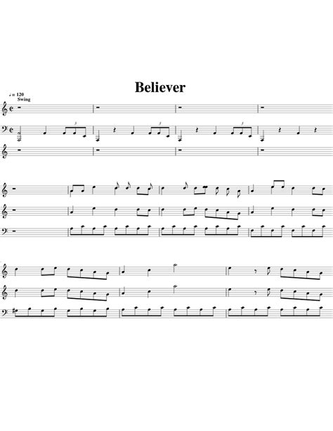 Believer Sheet Music Imagine Dragons Sheet Music For Drum Group Solo
