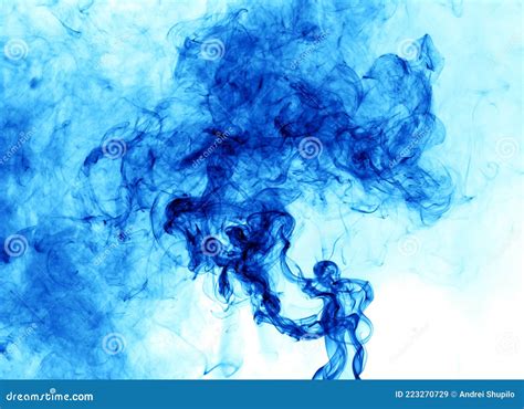 Blue Smoke On A White Background Stock Image Image Of Swirl