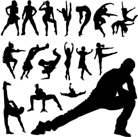 Different Dance People Silhouettes Vector Free Vector In Encapsulated