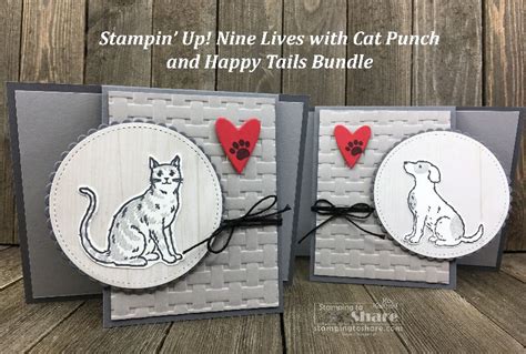 Stampin Up Happy Tails Bundle And Nine Lives With Cat Punch Happy