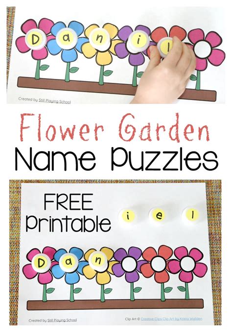 Flower Name Puzzle Still Playing School