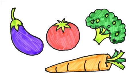 How To Draw Vegetables Easy Drawing For Kids Youtube