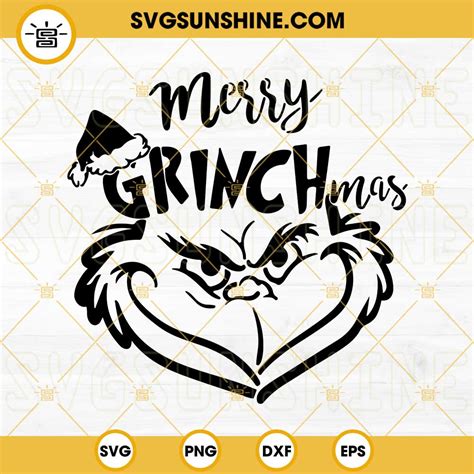 merry grinchmas svg grinch face santa hat svg grinch merry christmas svg