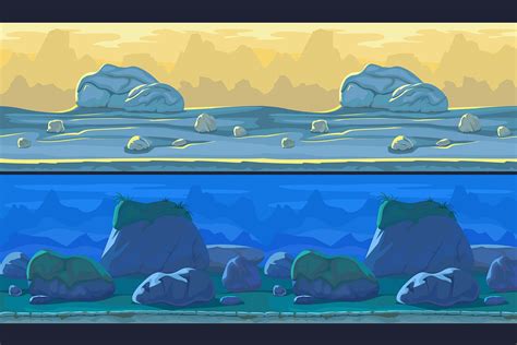 Stone Scrolling 2d Game Backgrounds
