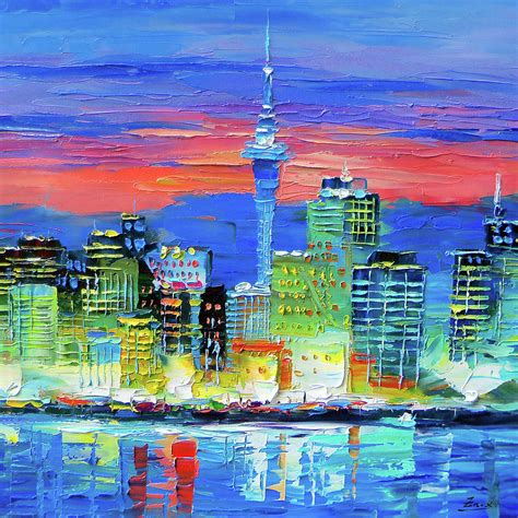Shanghai City Skylinethe Oriental Pearl Radio And Tv Tower Painting By
