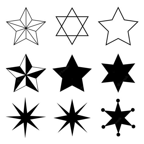 Premium Vector Stars Variation Set Five Pointed Star Star Of David
