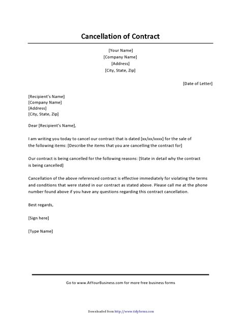 50 Editable Contract Termination Letters FREE TemplateArchive