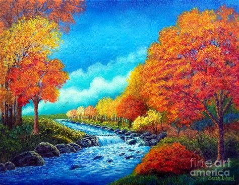 Autumn Stream Painting By Sarah Irland Pixels