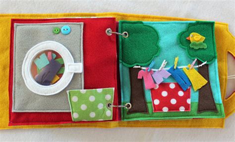 Complete guide to making a soft activity book for your little one. Laundry Day 2 Page Quiet Book Activity to Create and Expand