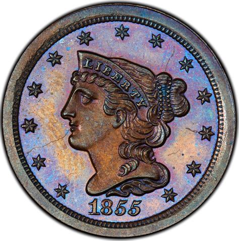 Half Cent 1855 Braided Hair Coin From United States Online Coin Club