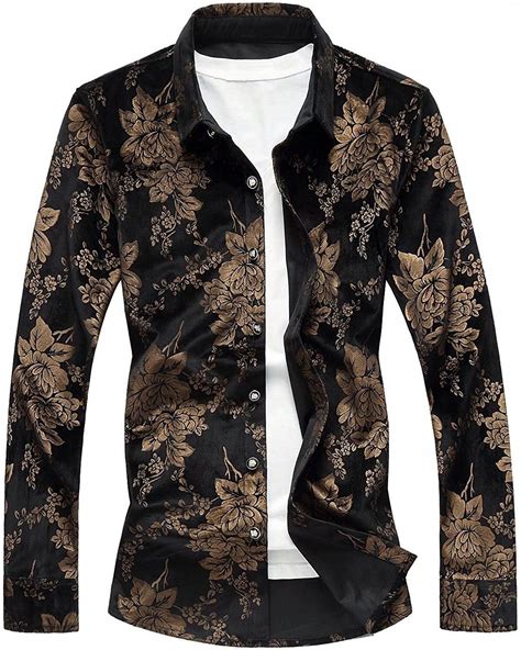 Black And Gold Dress Shirt Mens