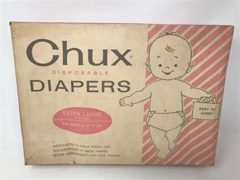 Vintage 1961 Chux Disposable Diapers Extra Large 18 Pack New Unopened