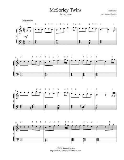 Mcsorley Twins For Easy Piano Sheet Music Traditional Easy Piano