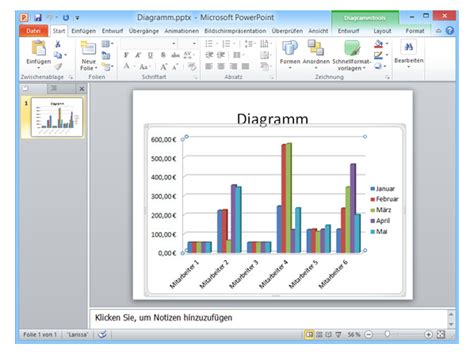 Klickt auf den button „empfohlene. PowerPoint: Statische und dynamische Excel-Diagramme ...