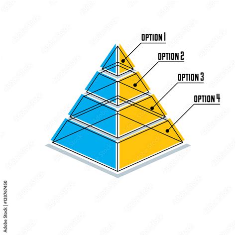 Infographics Element 3d Layered Pyramid Vector Illustration Stock