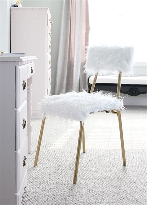 If you are looking for white furry desk chair you've come to the right place. DIY Fur Desk Chair: One Room Challenge, Week 5! | Less ...
