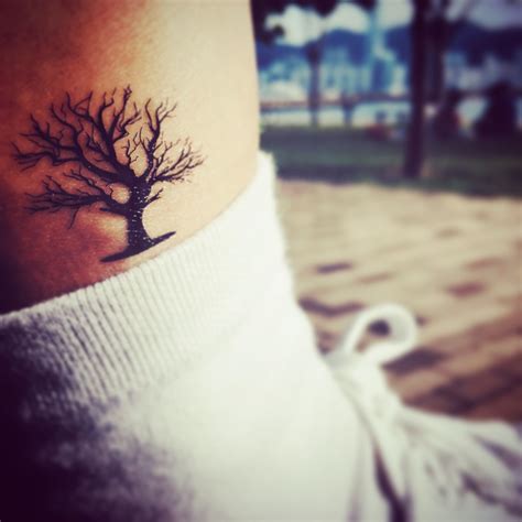 Small Oak Elm Tree Temporary Tattoo Sticker Set Of 2 Lower Back